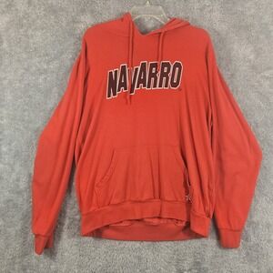 Rebel Womens Athletic Navarro College Hoodie Red Cheer Pullover Large